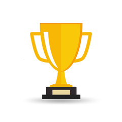 Gold trophy icon - trophy icon - winner icon - first prize icon vector illustration