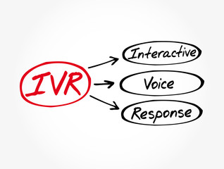 IVR - Interactive Voice Response acronym, technology concept background