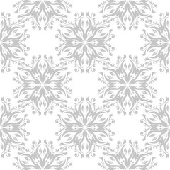 Fototapeta na wymiar Floral seamless background. Gray pattern on white