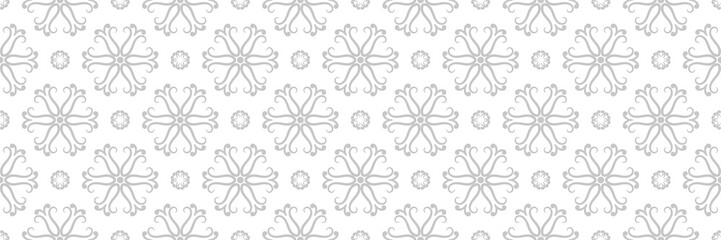 Seamless floral background with gray flowers