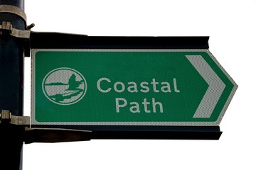 Coastal Path Sign at a Seafront Location