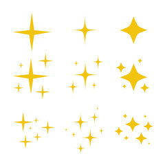 Sparkling black and white symbol vector A set of original sparkling starter icons, a shiny shine, light effect stars,shiny flash,decoration twinkle,Glowing light effect  and bursts collection Vector