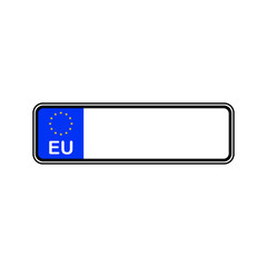 European Union EU blank license plate with free copy space place for text