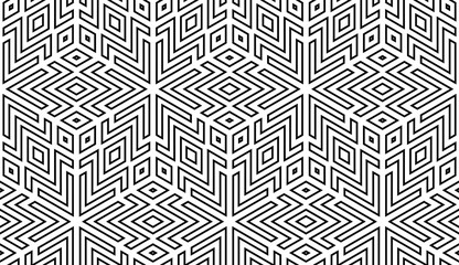 Abstract geometric pattern. A seamless vector background. White and black ornament. Graphic modern pattern. Simple lattice graphic design