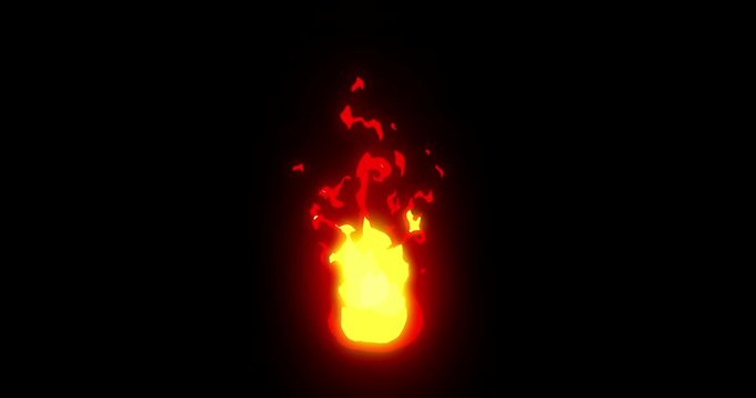 Small Ball Fire Cartoon Frame Animation 4k / 2D Animation Firefly Cartoon Fireworks, Fireball Cartoon Campfire Raging Flames