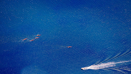 Obraz premium fjord in Norway and people kayaking