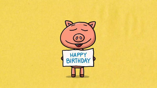 Schwein Cartoon Animation &ndash; Happy Birthday
