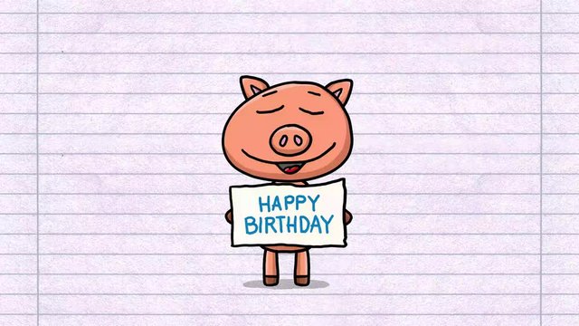 Schwein Cartoon Animation &ndash; Happy Birthday