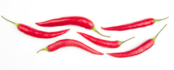 Hot red fresh pepper on a white background