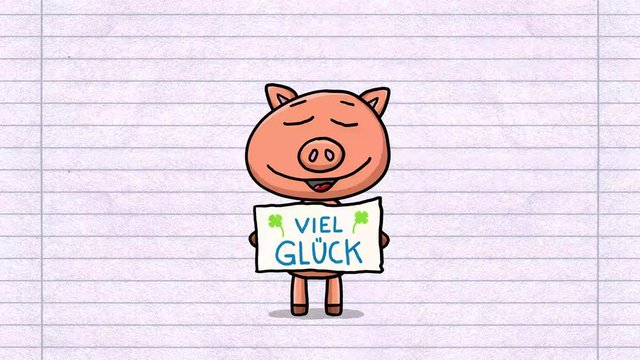 Schwein Cartoon Animation &ndash; Viel Gl&uuml;ck