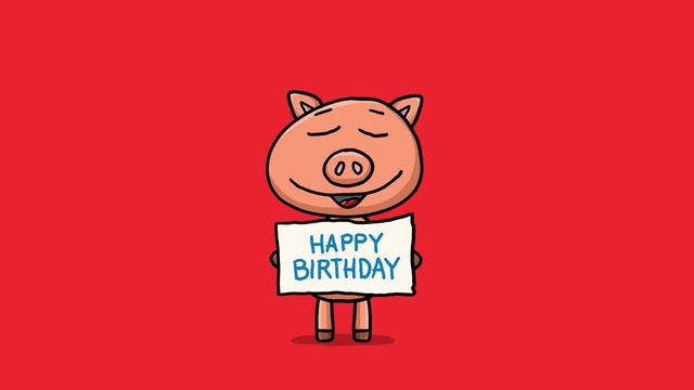 Schwein Cartoon Animation &ndash; Happy Birthday