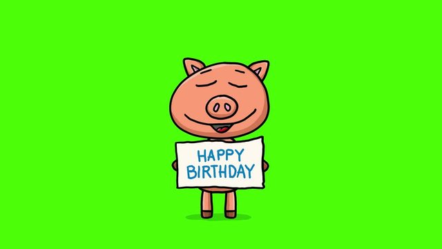 Schwein Cartoon Animation &ndash; Happy Birthday
