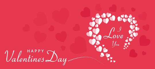 Valentine's day banner background - Vector illustration