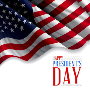 Presidents' Day. Presidents Day poster. Happy Presidents Day Background and symbols with USA flag. Vector illustration - Presidents' Day in the United States.