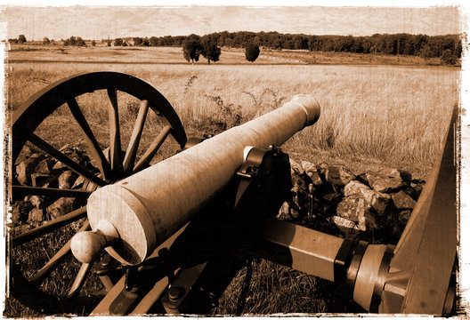 Simulated vintage photograph of Gettysburg Battlefield	