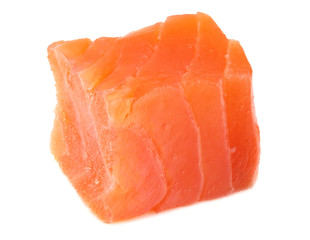Red fish. Raw salmon fillet isolate on white background