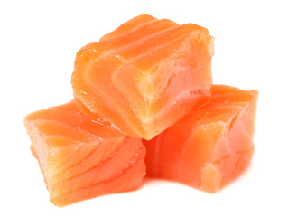 Red fish. Raw salmon fillet isolate on white background