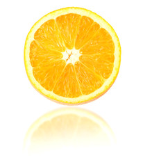 orange isolated on white background. top view