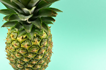 Pineapple on a green background