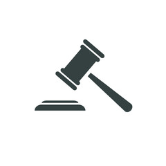 Judge Gavel Auction Icon Vector Illustration