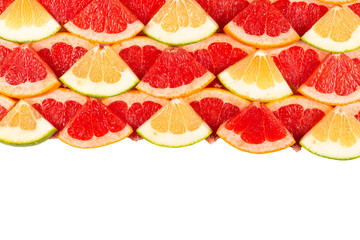 Pomelo and grapefruit slices background.