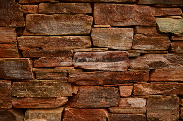 Modern backyard stone/brik wall