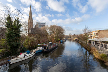 Little Venice in London, Paddington on a winter day