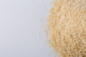 natural animal gelatin on white acrylic background