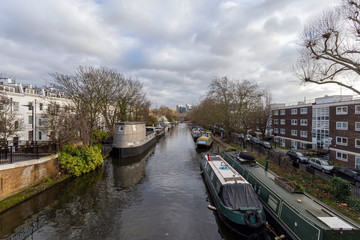 Little Venice in London, Paddington on a winter day