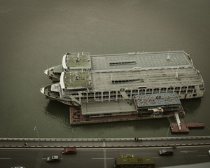 boats and roads in the yellow river chongqing china