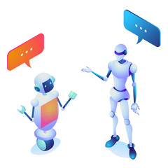 会話しているAIロボットたち