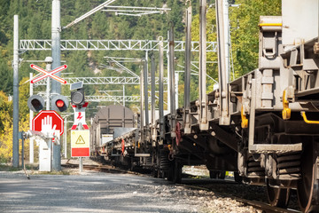 freight train at railway junction