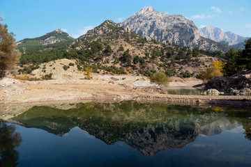 Fototapeta na wymiar photo of a landscape with water reflection