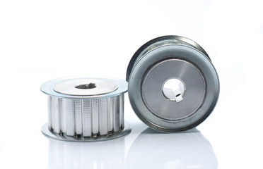 Timing pulley on white background