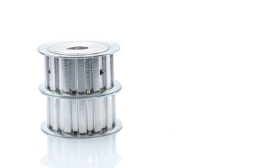 Timing pulley on white background