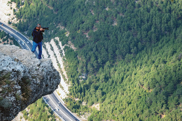Bird's eye view of the highway from the hill