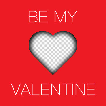 be my valentine photo frame mockup vector