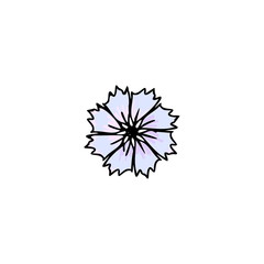 Obraz premium Floral clip art violet little flower hand drawn