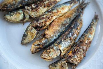 Delicious spanish Sardine Tapa seafood food eating Tapas Spain fish lemon healthy eat