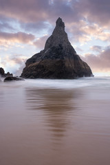 bedruthan steps sunset cornwall england uk 