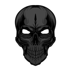 illustration of  human skull Dark Colour on white background