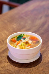 delicious food and drink in the hotel and restaurant in Champasak, Laos