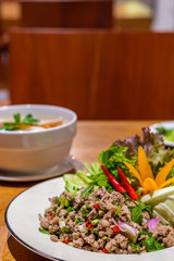 delicious food and drink in the hotel and restaurant in Champasak, Laos