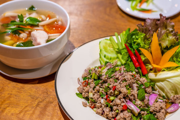 delicious food and drink in the hotel and restaurant in Champasak, Laos