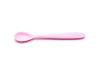plastic spoon isolated on white