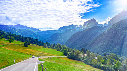 Mountain road in Italian Dolomites