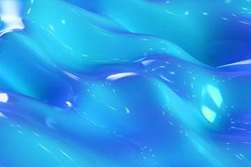 Abstract motion background. Blue modern fluid noise background. Deformed surface with reflections. 3d illustration