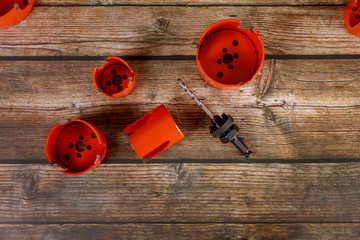 Hole saw or hole cutter tools hole saw for making large holes in wood is a drill of bits