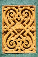 Old stucco. Floral design.