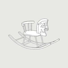 Illustration of a toy horse. Can be used for postcards, invitations, advertising, web, textile and other.